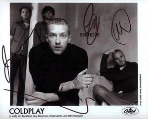 COLDPLAY BAND #1 REPRINT 8X10 HANDSIGNIERT SIGNED PHOTO BILD CHRIS MARTIN RP - Bild 1 von 1