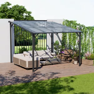 Garden Pergola Polycarbonate Roof Shelter Awning Gazebo Outdoor Canopy Party - Picture 1 of 8