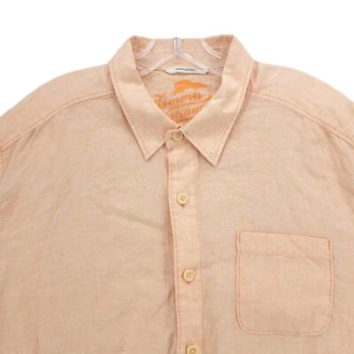TOMMY BAHAMA Relax 100% LINEN Long Sleeve Shirt Pale Orange Woven Size XL - Image 1 of 4