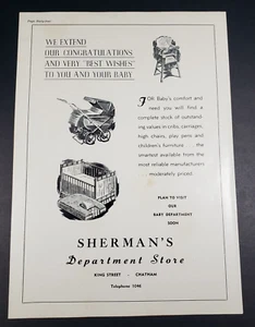 1950s Sherman's Department Store Baby Department Print Ad - Picture 1 of 1