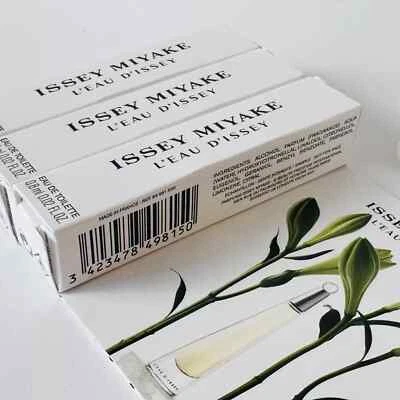 3x NUEVO EN CAJA Issey Miyake L'Eau d'Issey Eau De Toilette EDT 0,02 oz. 0,8 ml cada uno Foto 1 de 2