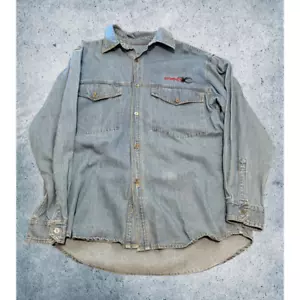 Vintage Spyder Denim Button Down Shirt Active Sports Large L Boulder Colorado CO - Picture 1 of 6