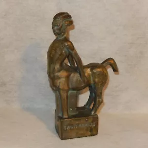 MCM Fred PRESS Zodiac SAGITTARIUS Sculpture Art Figure Statue Metal Bronze - Picture 1 of 10