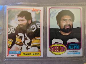 Franco Harris 1976 And 1981 Topps Pittsburgh Steelers  Signed 