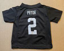 Nike On Field Jersey Raiders Youth Kids Size 18M Baby PRYOR #2 Black Grey NFL