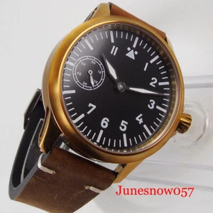 Classic Bronzed Coated Manual Men Watch 6497 Hand Winding Movement Sterile Dial - Picture 1 of 7