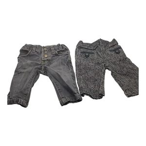 2er-Set DKNY Baby Mädchen Hosen & Jeans 3-6M verstellbare Taille Fischgrätmuster & Denim - Bild 1 von 17