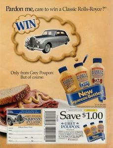 Magazine Print Ad GREY POUPON 1999 Expired Rolls-Royce Lottery Contest Mustard - Bild 1 von 1