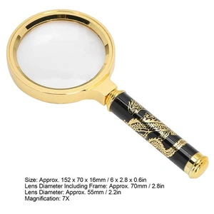 7X Magnifying Glass 70mm Vintage Handheld Magnifier For Reading Household Us SLK - Picture 1 of 12