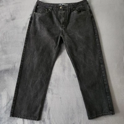 Pantalones de mezclilla PJ Mark para hombre talla 40x32 negros regulares pierna recta cremallera mosca lavado oscuro Foto 1 de 4