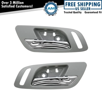 Manijas de puerta interiores delanteras con juego de pares gris calor y cromo para camioneta GM Foto 1 de 4