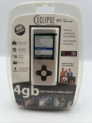 Eclipse 4gb SD Card MP3 Music Audio Video Player FM Radio Camera Rechargeable - Image 1 of 2