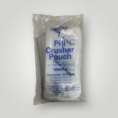 New Medline 50 pcs Pill Crusher Pouch for Silent Knight Latex-Free - Image 1 of 3