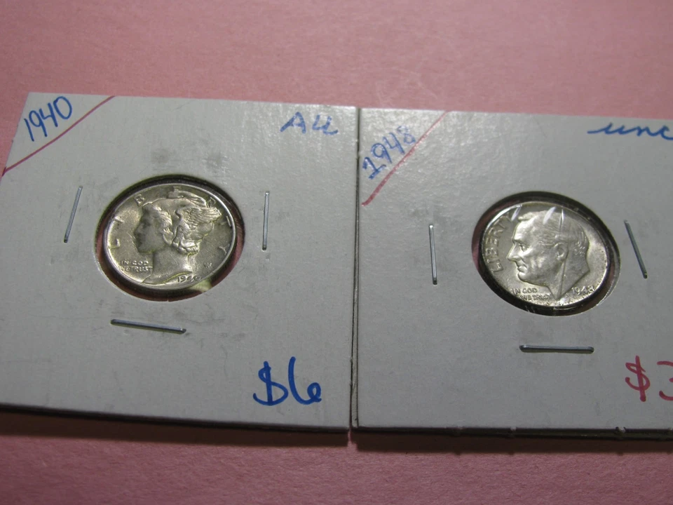 1940 & 1948 Mercury & Roosevelt Dimes "Unc" up for Auction Ungraded, Sharp! - Image 1 of 4
