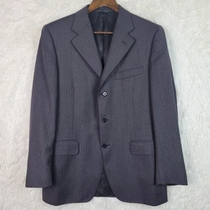 38R Canali Men's Black 100% Virgin Wool 2 Piece Suit Made In Italy - Picture 1 of 24