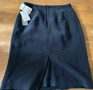 Jones New York 100 % Seide Rock Midi Gr. 6 schwarz Neu mit Etikett NEU - Bild 1 von 4