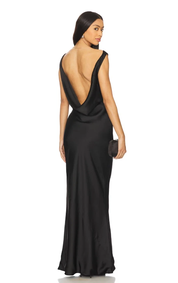 Vestido Norma Kamali sin mangas espalda baja drapeado - negro-talla pequeña (funciona grande) Foto 1 de 3