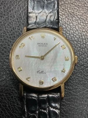Men's 1995 Rolex Geneve Cellini 18K Yellow Gold Manual Watch 5112 Orig Band, Box - Image 1 of 4