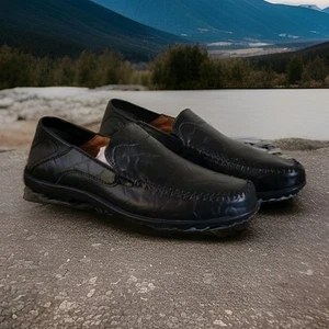 Go Tour Herren Premium Echtleder Freizeit Slipper Halbschuhe Atmungsaktiv Fahren  - Bild 1 von 22