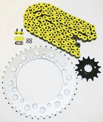 Cadena y piñón de junta tórica amarilla Kawasaki KLX250 250 2006-2007, 2009-12 13/39 110 L Foto 1 de 4