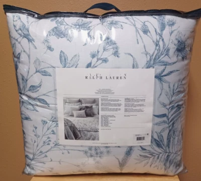 $355 RALPH LAUREN Genevieve Blue Floral  FULL/QUEEN  Comforter NEW - Image 1 of 4