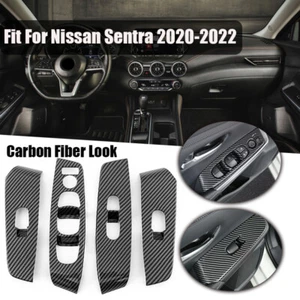 Fits Nissan Altima 2019-2023 Carbon ABS Interior Door Window Switch Panel Covers - Picture 1 of 15