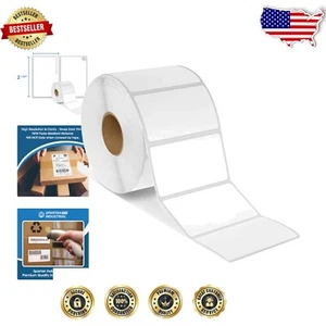 Perforated 2.25" x 1.25" Barcode Address Labels - Compatible with Rollo & Zebra - Picture 1 of 8