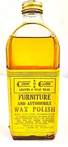 Antike ART DECO "SAUBER & GLÄNZEND Auto + Möbel Politur Wachsglas Haushaltsflasche - Bild 1 von 8