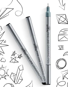 Art-n-Fly Ultra Fine Liners Tip 003 Black Inking Pens Waterproof Pack of 3 - Picture 1 of 7