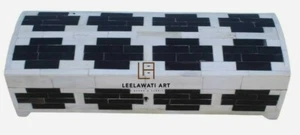 Black & White Bone inlay Hand Painting Home Decorative Gifts Box Jewelry Box  - Picture 1 of 6