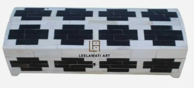 Black & White Bone inlay Hand Painting Home Decorative Gifts Box Jewelry Box  - Image 1 of 4