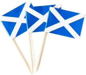 Schottland Flagge schottischer kleiner Zahnstocher Mini Stick Flaggen Deko (100 Stück) - Bild 1 von 12