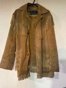 Schott RANCHER Western fringe leather Jacket Blouson Men 40 Brown Vintage 60's - Picture 1 of 5