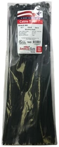 (100) Schwarz Befestigungskopf Loch 15 Zoll Nylon Kabel Draht Wickel Reißverschluss Binder 120 Pfund USA - Bild 1 von 8