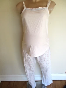 MODA MATERNITY & NURSING WHITE FLORAL PYJAMAS SET SIZE 14 - Picture 1 of 4