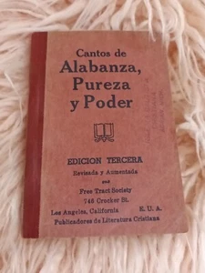 Vintage 1930 Cantos de Alabanza Purez y Poder Book Spanish Language Hymnal Gospe - Picture 1 of 17