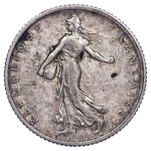 France 1 Franc Semeuse 1908 Argent pièce de monnaie française Oscar Roty - Imagen 1 de 2
