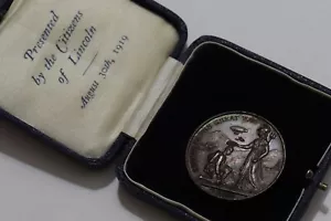 🧭 🇬🇧 UK GB Citizens of Lincoln 1919 WWI Medaille in OVP 36mm B75 #7 CG9 - Bild 1 von 11