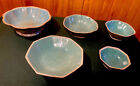 19 CENTURY CHINESE TONGZHI BUTTERFLY PORCELAIN HAND PAINTED UNMARKED 5 Bowls