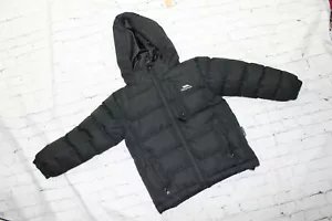 Trespass Black Full Zip Hooded Jacket Insulation Size 2/3 - Picture 1 of 5
