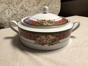 Noritake Royal Hunt 8.5” Covered Serving Bowl Plaid Double Handles NEW! #IB-10 - Picture 1 of 14