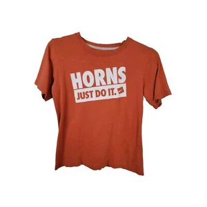 NIKE University Of TX UT Longhorns HORNS JUST DO IT Womens T-Shirt M *IMPERFECT* - Picture 1 of 6