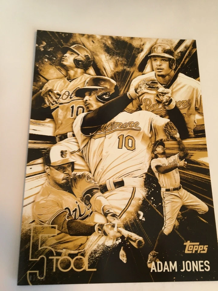 2017 Topps Five Tool Jumbo 5x7 Adam Jones Orioles 5T39 Gold #’d 01/10 - Image 1 of 1