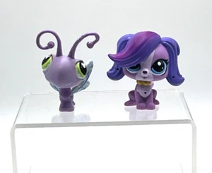 LPS Little Pet Shop Lot Of Purple Butterfly And Purple Spaniel Dog - Picture 1 of 5