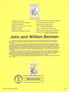 #9917 33c John Bartram Botanist #3314 - Souvenir Page - Picture 1 of 1
