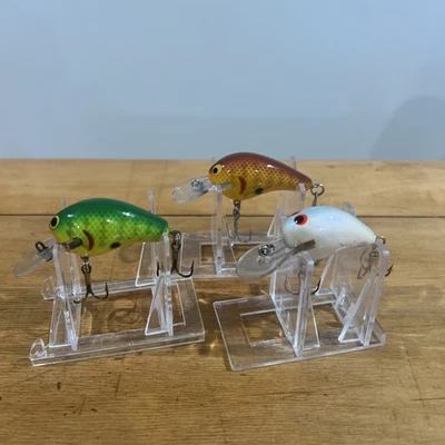 (3) Señuelos de pesca Bagley Minnow vintage peso plomo aparejos labiales caja encontrar Foto 1 de 4