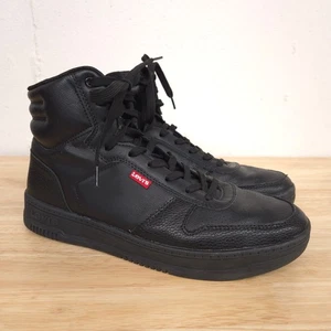 Levi's Drive Hi Hightop Shoes Mens Size 9.5 Black Sneakers - Picture 1 of 9