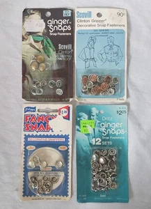 4 paquetes de sujetadores de broches de presión vintage Scovill Clinton Dritz Prims surtidos 27 juegos - Imagen 1 de 11