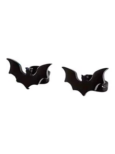 KLEINE SCHWARZE METALL FLEDERMAUS OHRSTECKER - Bild 1 von 6