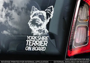 Yorkshire Terrier - Car Window Sticker - Yorkie Dog Sign Art Print Gift - TYP1 - Picture 1 of 1